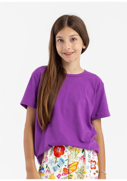 camiseta infantil preco qualidade canelado roxo