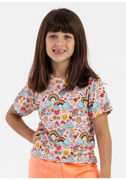 camiseta infantil preco qualidade flex arco iris