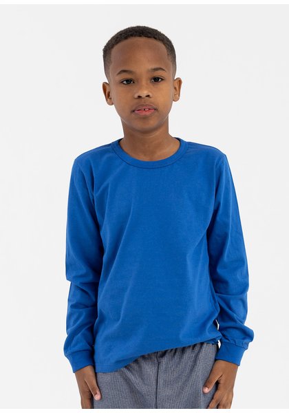 camiseta infantil preco qualidade manga longa malha azul royal