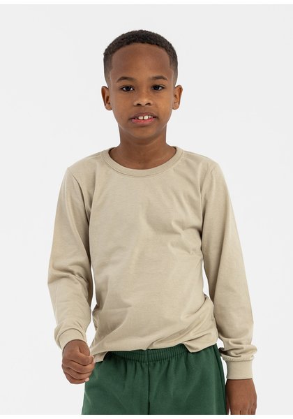 camiseta infantil preco qualidade manga longa malha bege