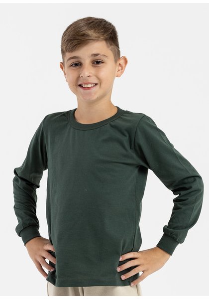 camiseta infantil preco qualidade manga longa malha verde 3