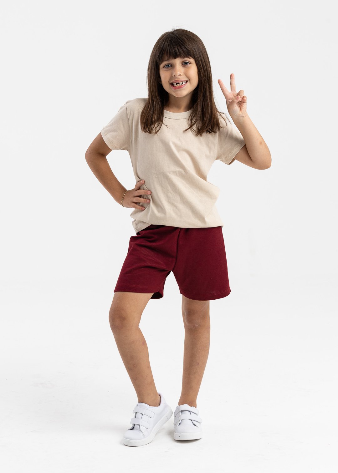 camiseta bege e bermuda moletinho bordo preco e qualidade 3