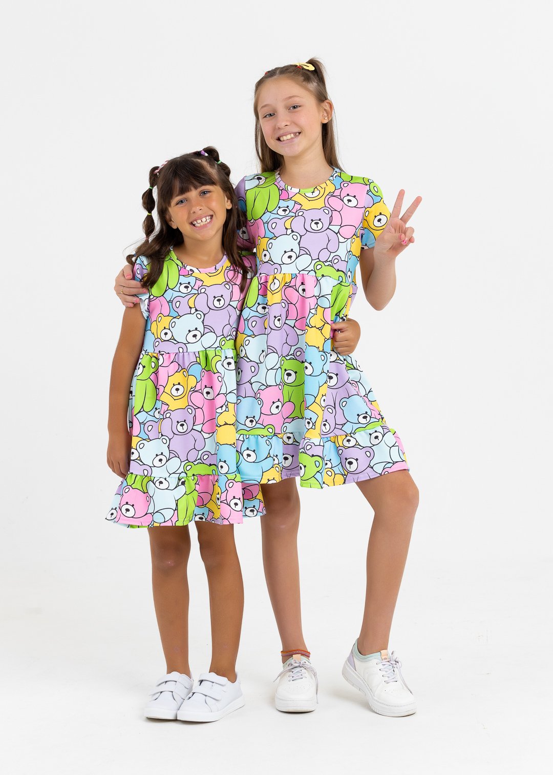 comprar moda infantil direto de fabrica online brilha kids vestido ursinhos amorosos 3