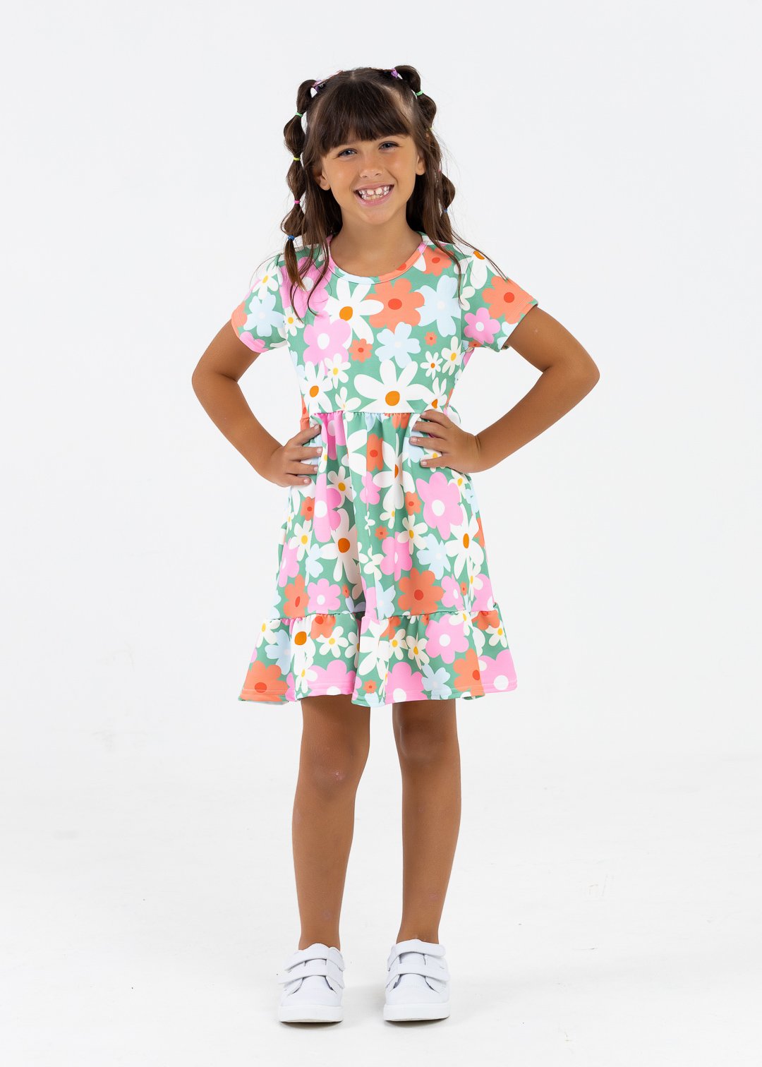 comprar moda infantil direto de fabrica online brilha kids vestido ursinhos floral 3