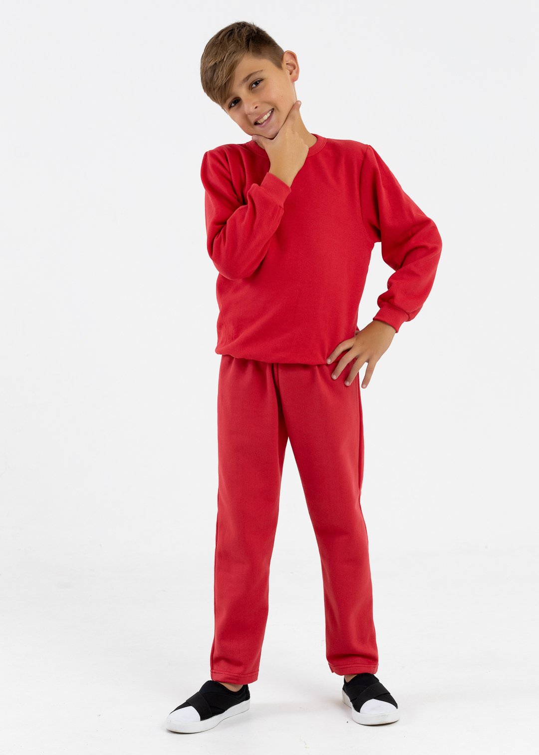 comprar moda infantil direto de fabrica online brilha kids calca bainha vermelho casaco