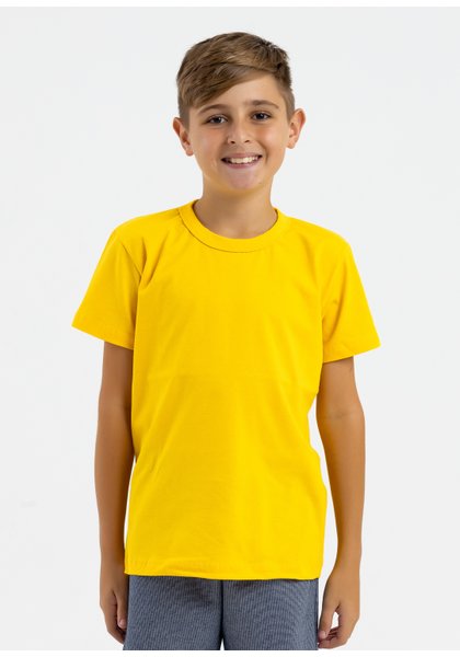 comprar moda infantil direto de fabrica online brilha kids camiseta manga curta meia malha amarela 2