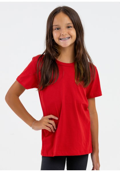 comprar moda infantil direto de fabrica online brilha kids camiseta manga curta meia malha vermelho