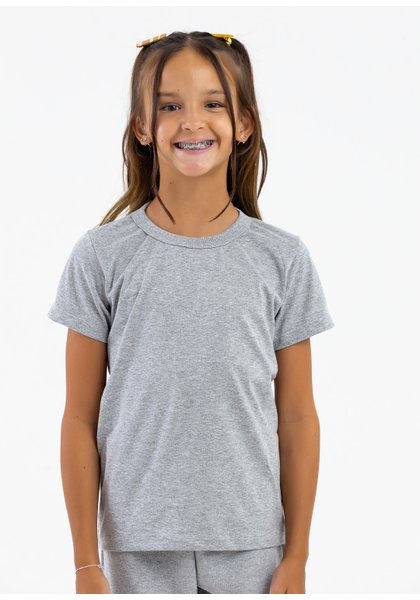 comprar moda infantil direto de fabrica online brilha kids camiseta manga curta meia malha cinza mescla 7