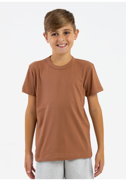 comprar moda infantil direto de fabrica online brilha kids camiseta manga curta meia malha marrom 2