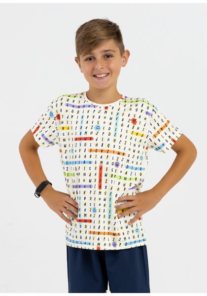 comprar moda infantil direto de fabrica online brilha kids manga curta uv50 caca palavras 2