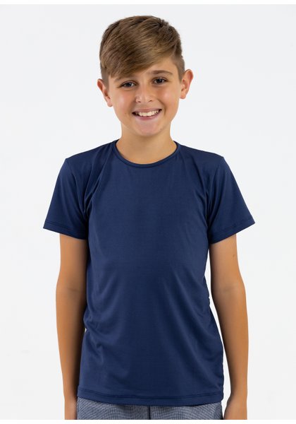 comprar moda infantil direto de fabrica online brilha kids camiseta curta uv azul marinho