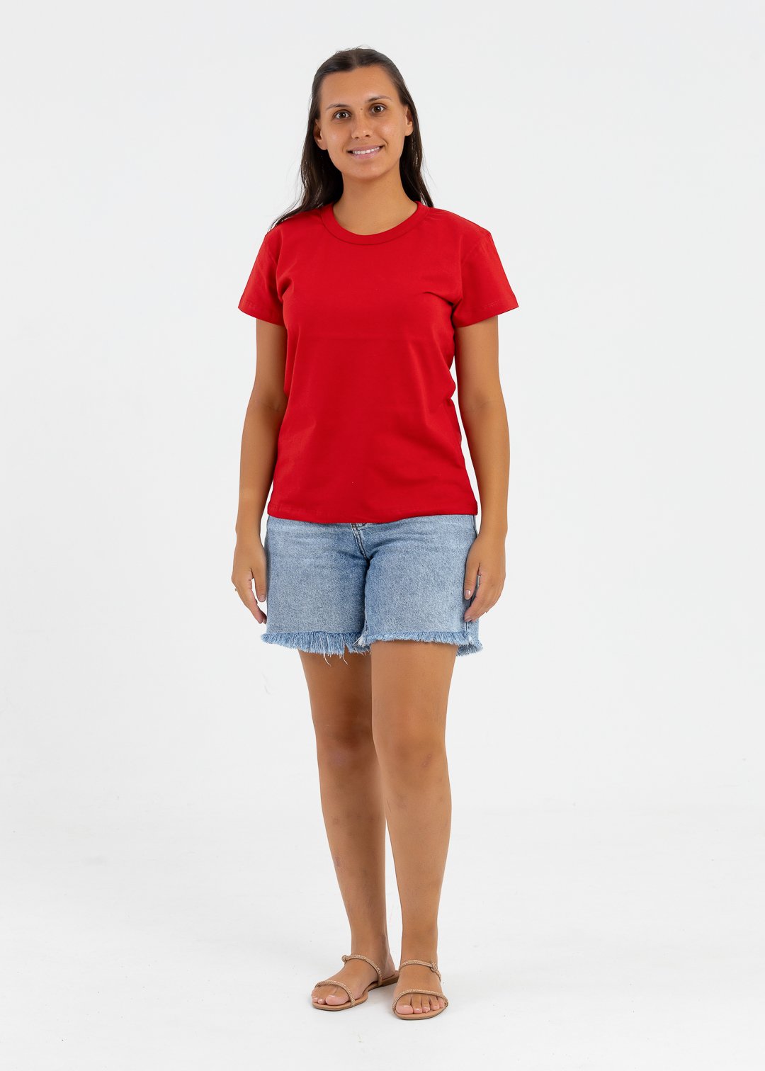 comprar moda infantil direto de fabrica online brilha kids adulto camiseta meia malha vermelho