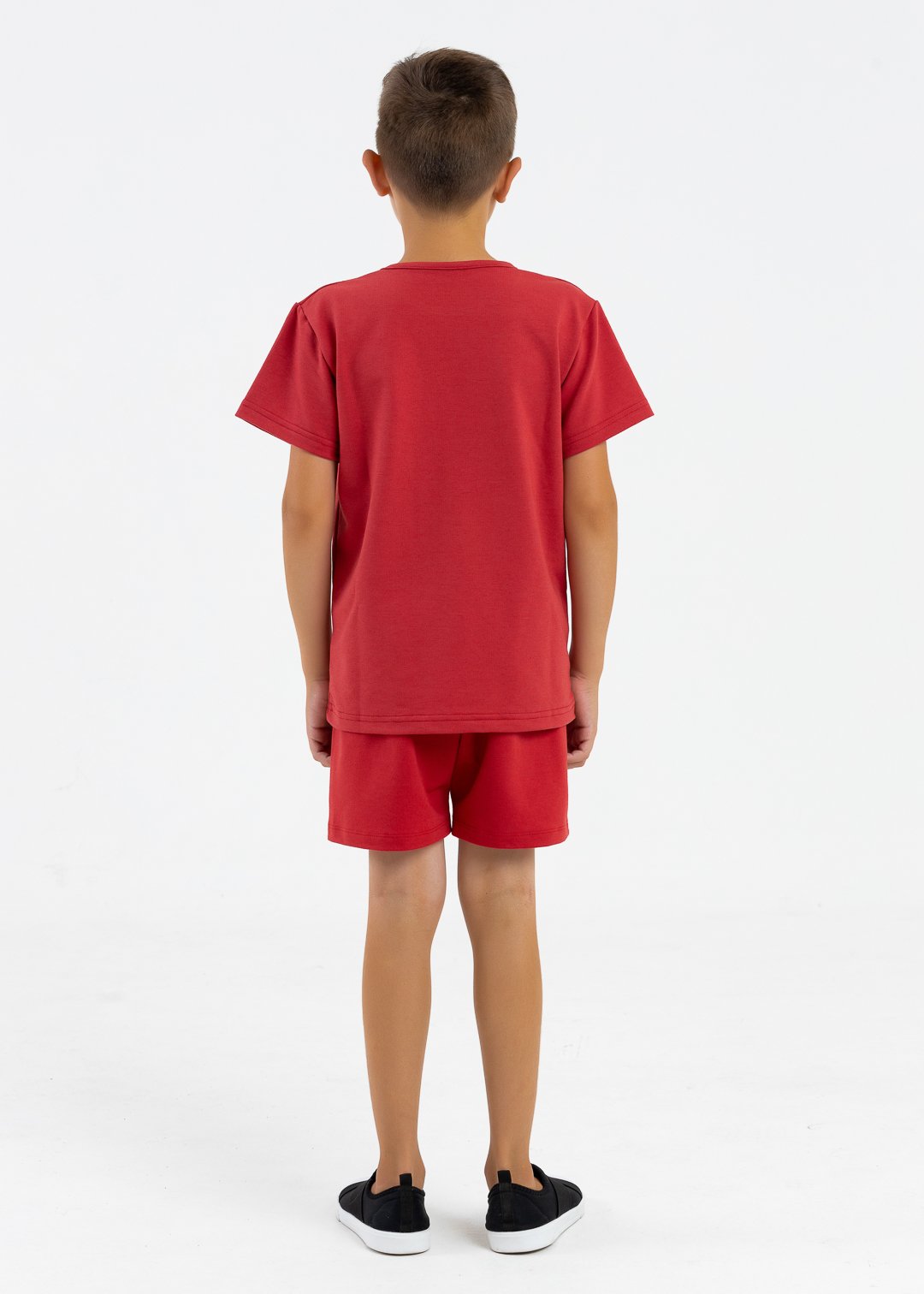 comprar moda infantil direto de fabrica online brilha kids bermuda molecotton vermelho camiseta 4