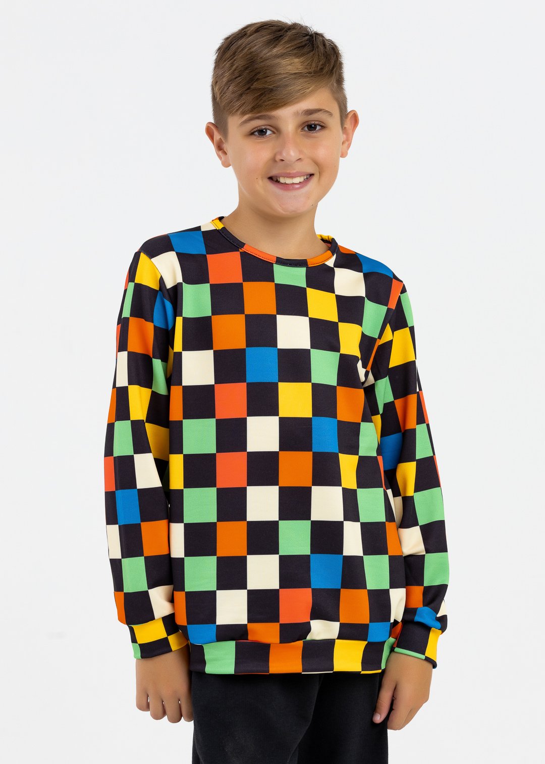 comprar moda infantil direto de fabrica online brilha kids casaco xadrez calca preto