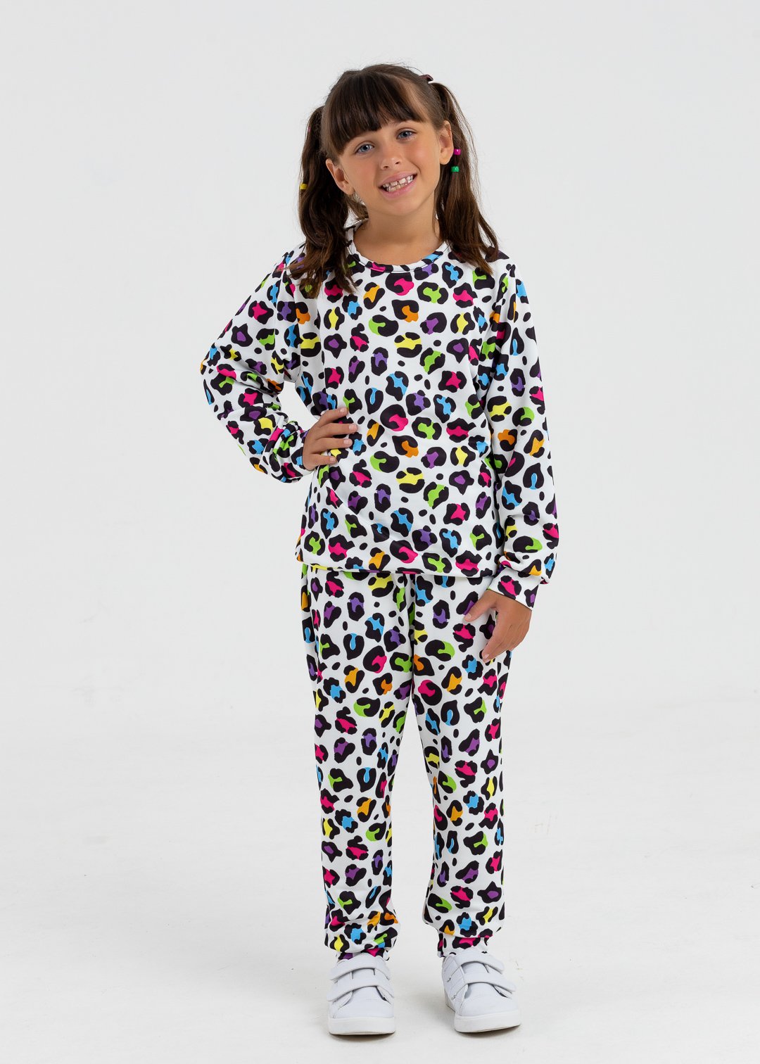 comprar moda infantil direto de fabrica online brilha kids onca colorida