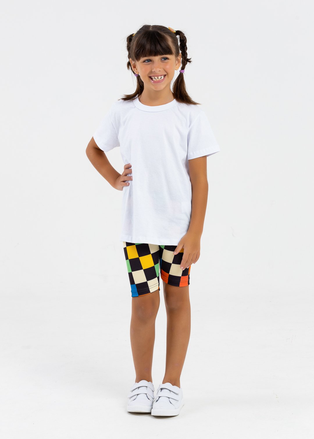 comprar moda infantil direto de fabrica online brilha kids ciclista xadrez estampada