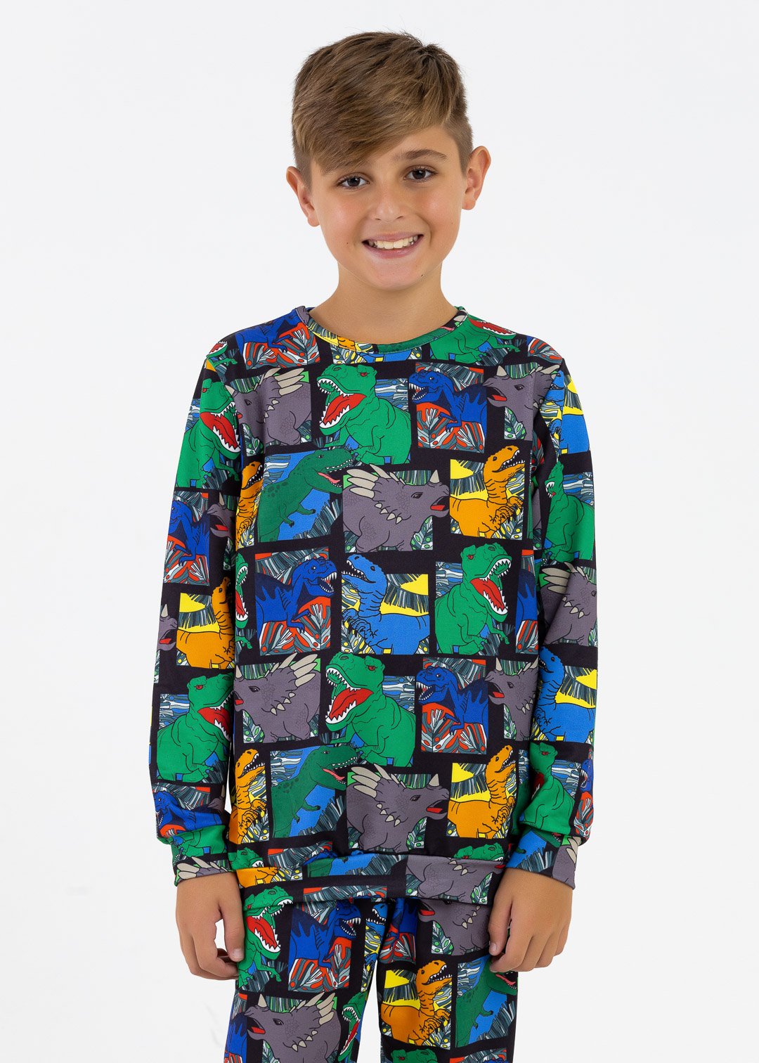 comprar moda infantil direto de fabrica online brilha kids dinossauro quadrinhos casaco 2
