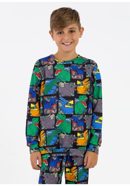 comprar moda infantil direto de fabrica online brilha kids dinossauro quadrinhos casaco 2