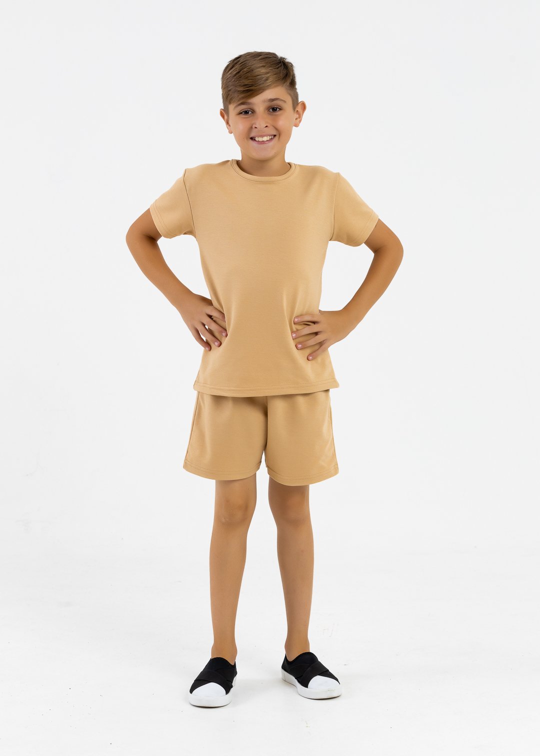comprar moda infantil direto de fabrica online brilha kids molecotton bege conjunto