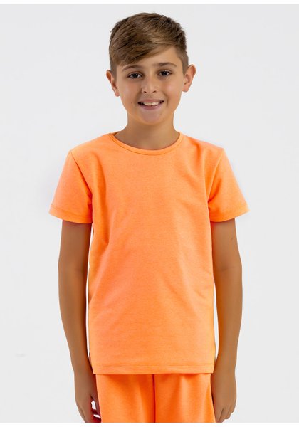 comprar moda infantil direto de fabrica online brilha kids molecotton laranja neon camiseta
