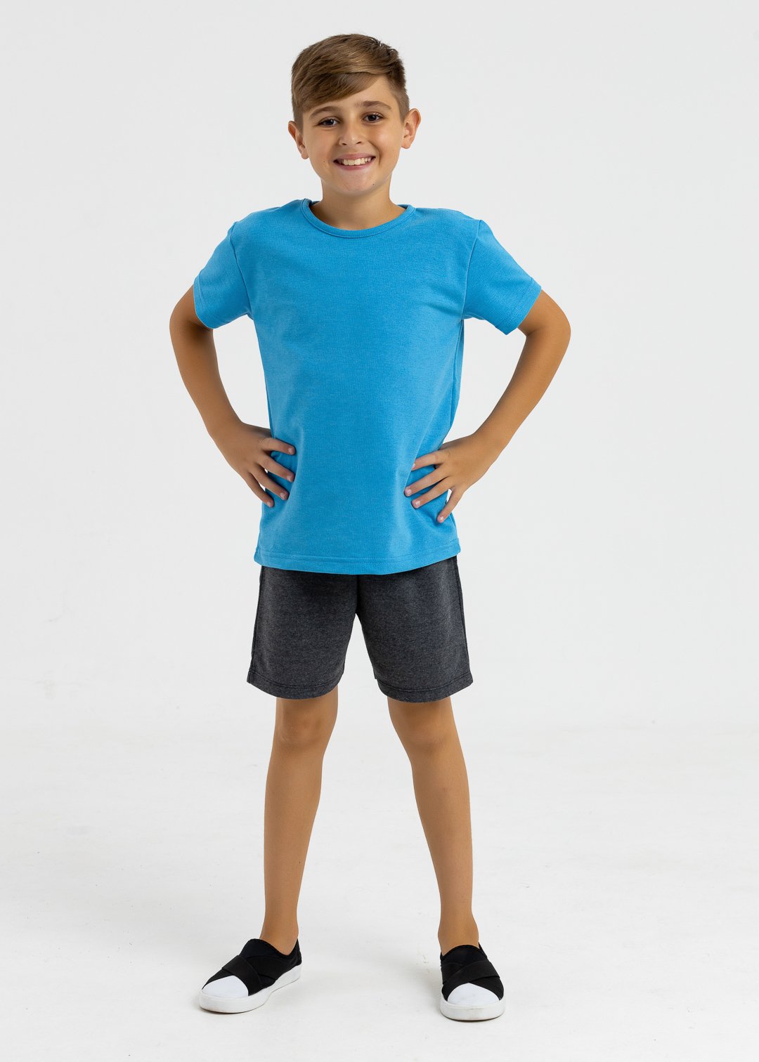 comprar moda infantil direto de fabrica online brilha kids molecotton camiseta azul turqueza
