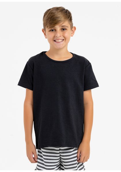 comprar moda infantil direto de fabrica online brilha kids molecotton camiseta preto bermuda listrado preto 3