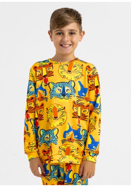 comprar moda infantil direto de fabrica online brilha kids molecotton animais tropicais tigre amarelo csaco