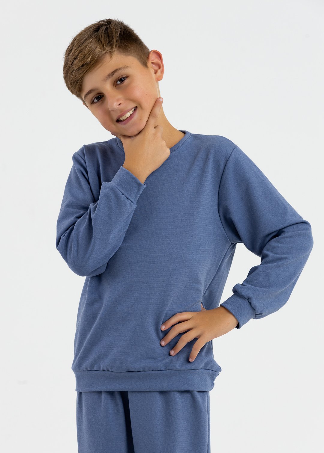comprar moda infantil direto de fabrica online brilha kids molecotton azul jeans casaco