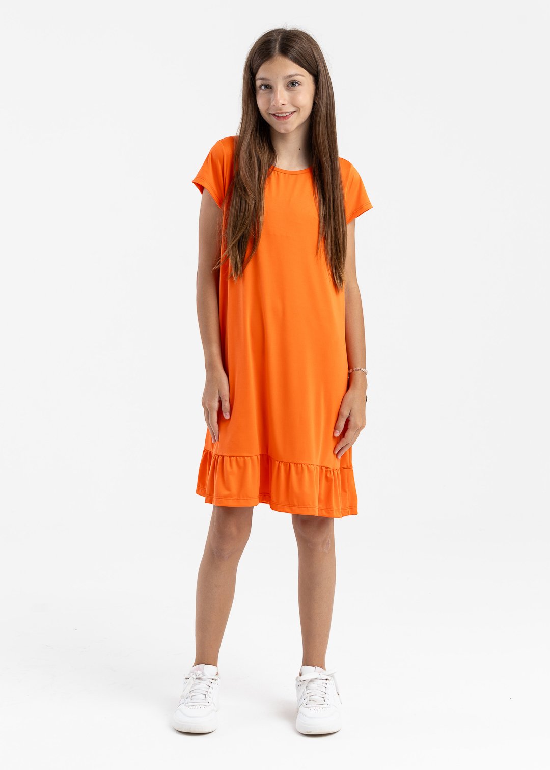 loja online brilha kids moda infantil vestido flex laranja 2
