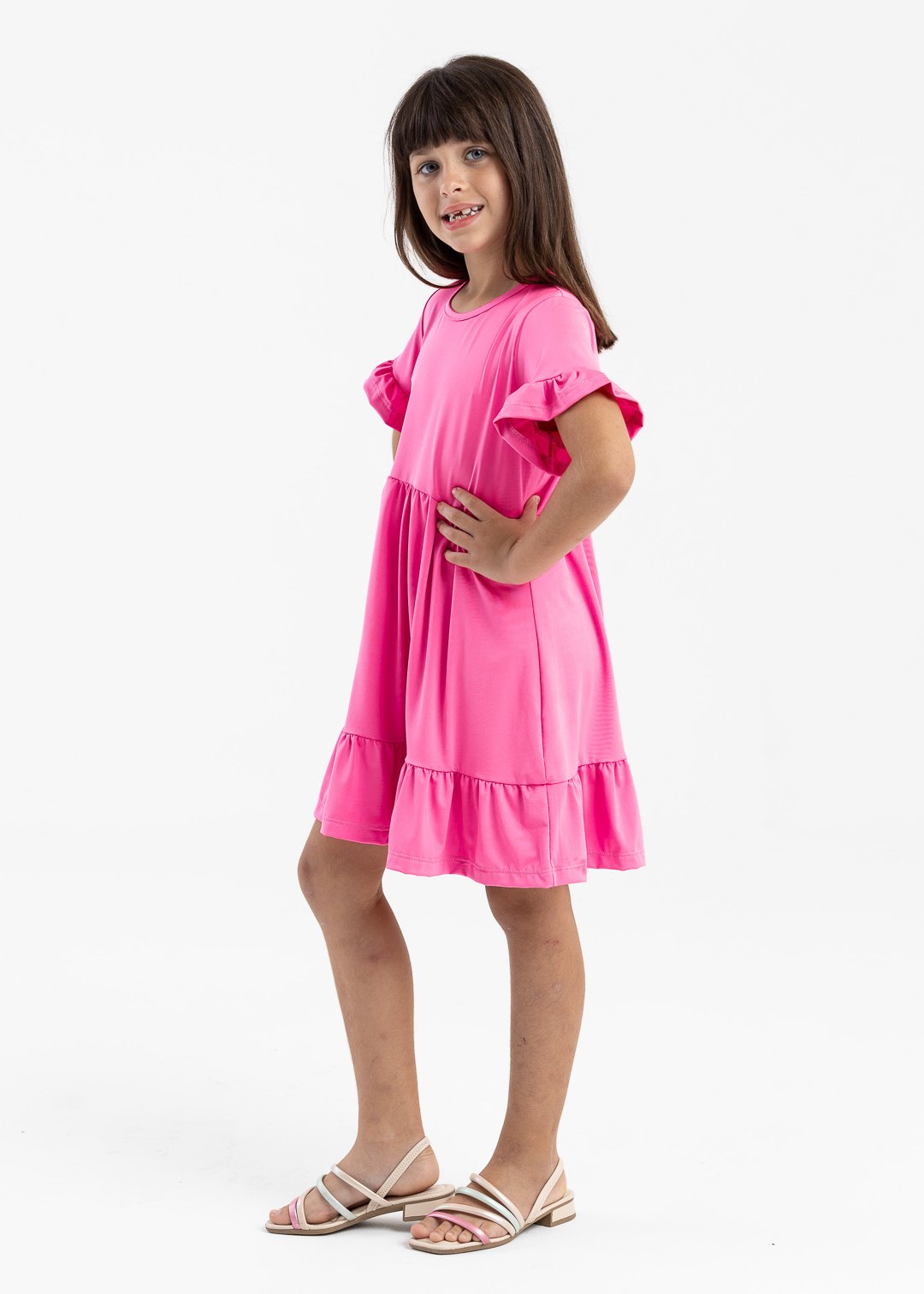 loja online brilha kids moda infantil vestido flex rosa 2