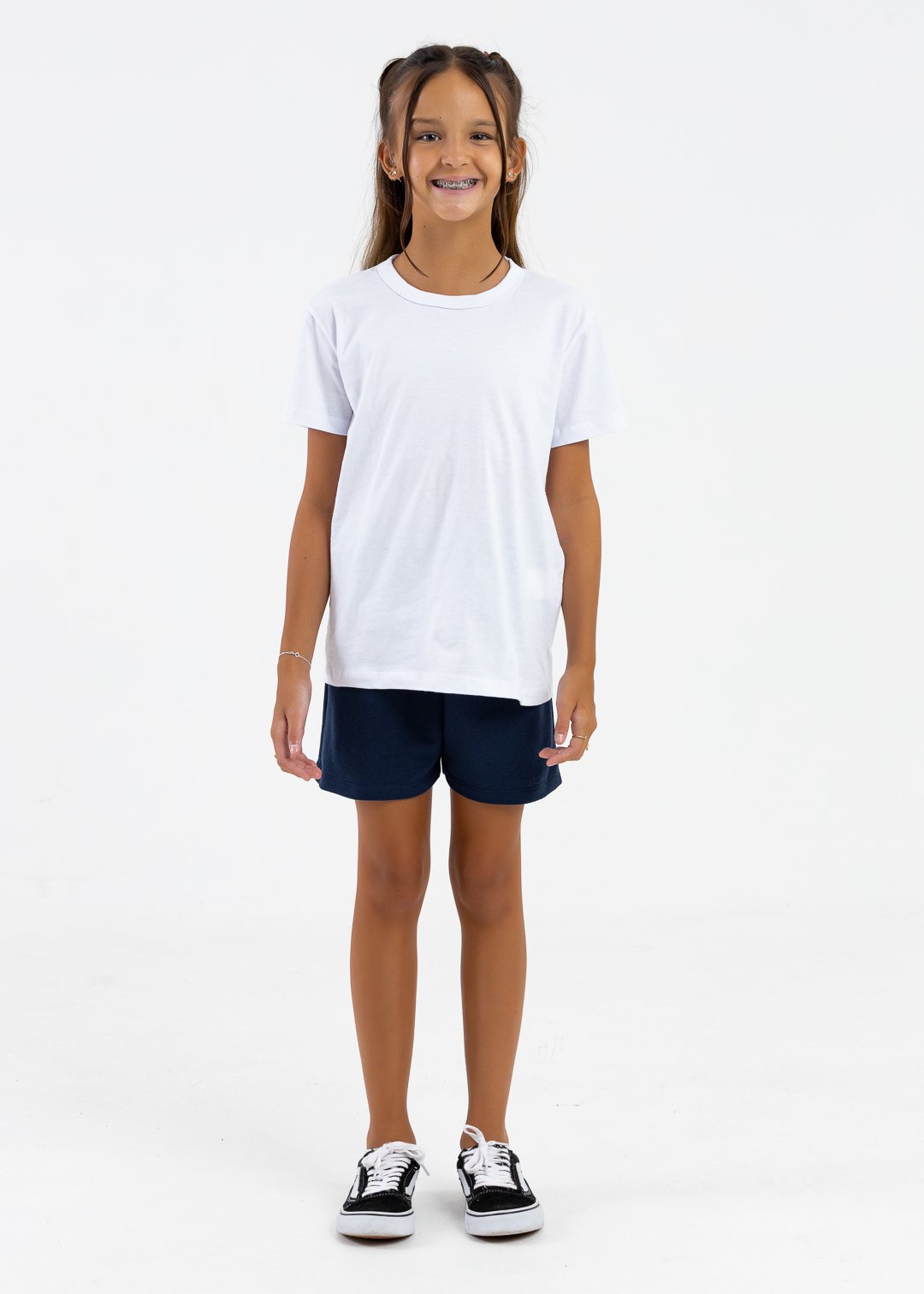 comprar moda infantil direto de fabrica online brilha kids bermuda moletinho azul marinho e camiseta branca 4